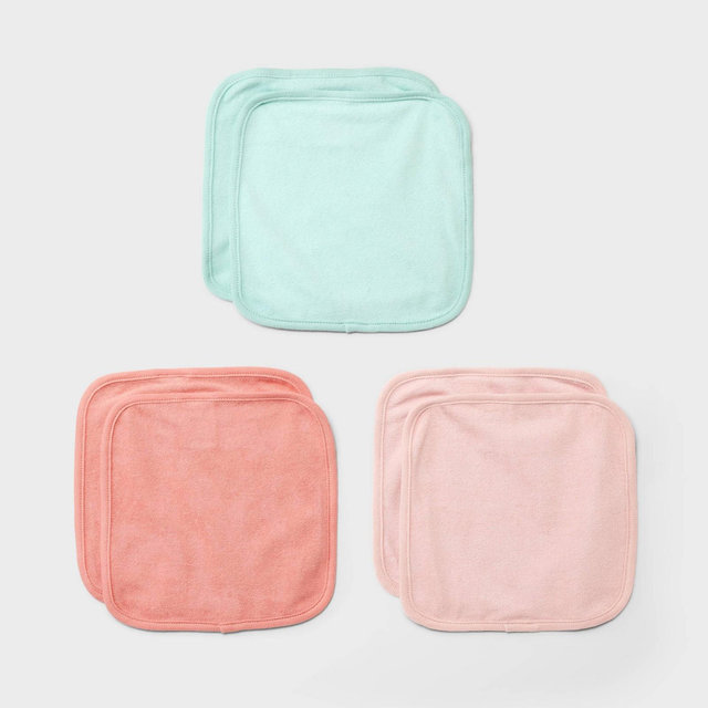 Baby 6pk Washcloth Set - Cloud Island™ Coral Pink