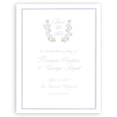 Lavender, Purple Wedding Digital Save the Date - Pellinore Portrait