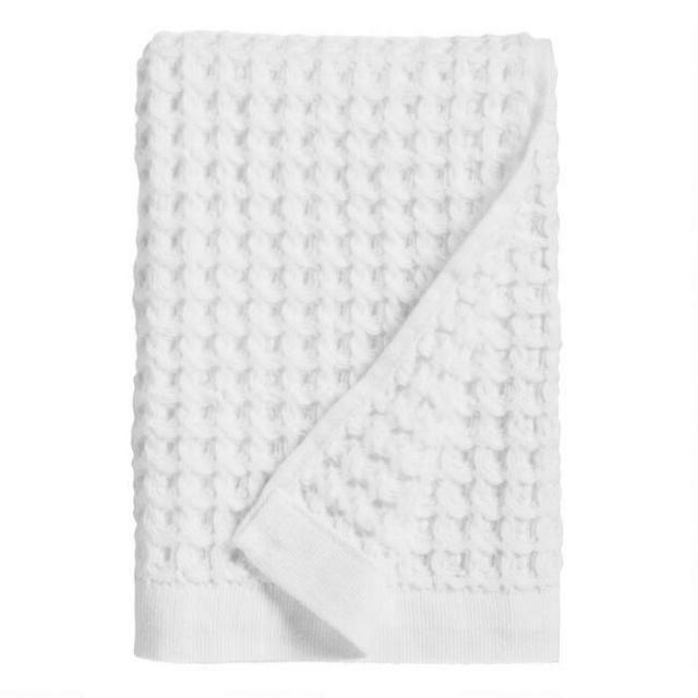 White Waffle Weave Cotton Hand Towel