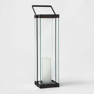 22" Metal Battery Operated Outdoor Lantern Black - Project 62&#153;