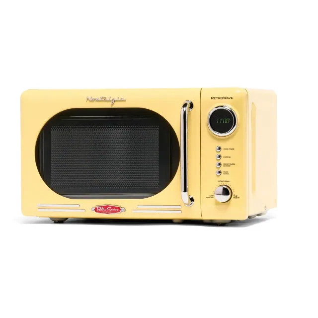 Nostalgia Retro 0.7 Cubic Foot 700-Watt Countertop Microwave Oven - Yellow