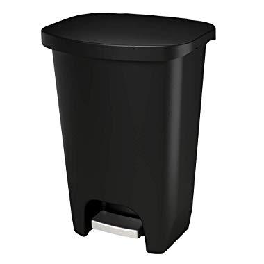 GLAD GLD-74030 Plastic Step Trash Can with Clorox Odor Protection of The Lid | 13 Gallon, 50 Liter, Black