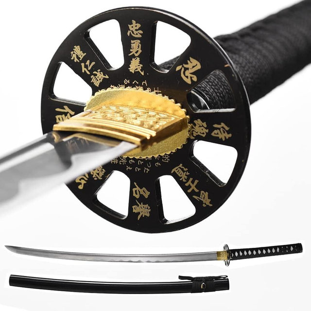 YONG XIN SWORD-Samurai Katana Sword, Japanese Handmade, Practical, Damascus/1060/1095 Carbon Steel, Tempered/Clay Tempered, Full Tang, Sharp, Scabbard
