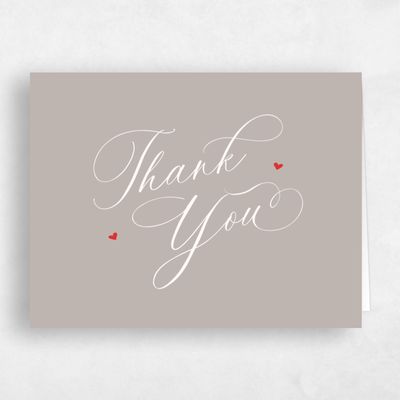 Greige, Brown Wedding Thank You - Estate Landscape