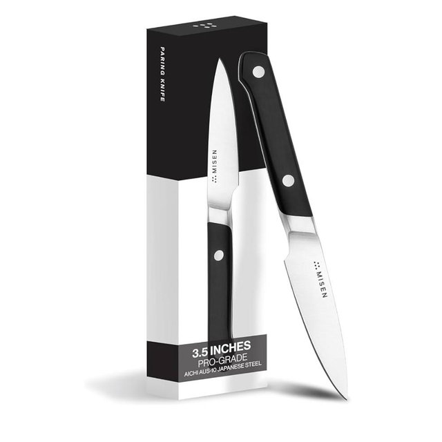 Misen 3.5" Paring Knife – Precision Kitchen Knife - High-Carbon Stainless Steel Blade – Ergonomic Handle for Peeling, Trimming, and Slicing – Lightweight, Versatile Tool for All Culinary Tasks - Black