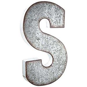 Pam's Glam - Huge 20" Metal Alphabet Wall Décor Letter "S" Rusted Edge Galvanized Metal …