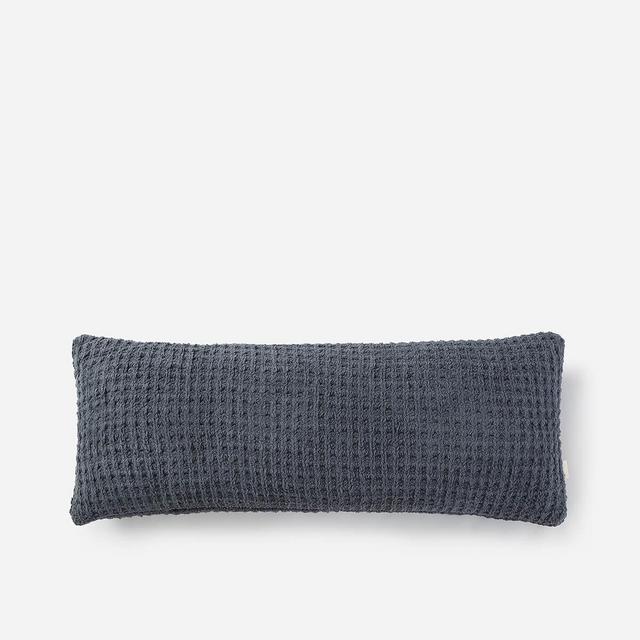Snug Waffle Lumbar Pillow - Coal