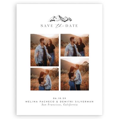 White Wedding Digital Save the Date - Crispin Multiphoto