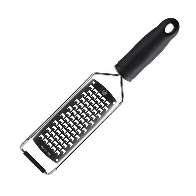 MasterChef Cheese Grater Handheld, Kitchen Food Shredder Tool for Grating Parmesan, Garlic, Ginger etc, Small Flat Zester Grater, Stainless Steel with Non Slip Rubber Foot and Easy Grip Handle