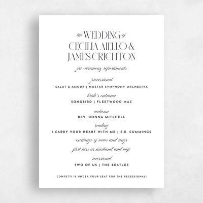White Wedding Program - Milan