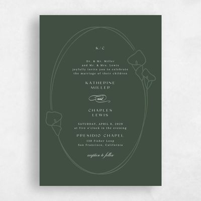 Evergreen Wedding Invitation - Calle Classic