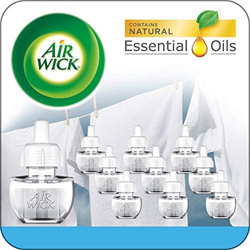 Air Wick plug in Scented Oil 10 Refills, Fresh Linen, Same familiar smell of fresh laundry, Eco friendly, Essential Oils, Air Freshener