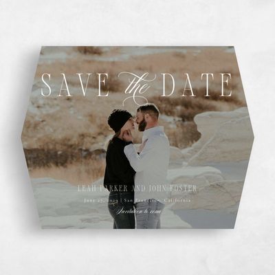 White Diamond Wedding Save the Date - Dermot Photo