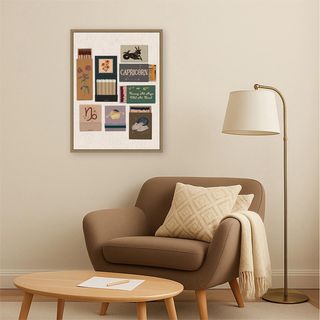 Capricorn Matchbook Linen FC Print Framed Canvas Wall Art