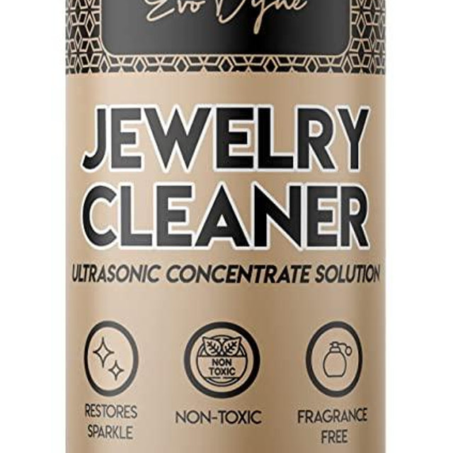 Evo Dyne Ultrasonic Jewelry Cleaner | Jewelry Cleaner Solution (8-oz Per Bottle), Made in The USA, Non-Toxic – Diamond, Gold & Silver Jewelry Cleaner Concentrate to Restore Sparkle