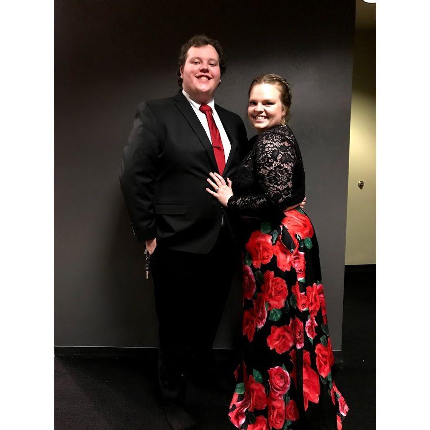 This picture is from the Purdue's Semiformal that we both were on the hall club for. Andrew was the president of Shreve Hall and Hope was the technical officer.