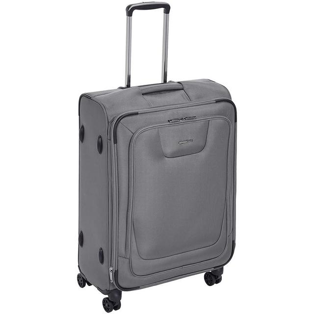 Amazon Basics Expandable Softside Spinner Luggage Suitcase With TSA Lock And Wheels - 27.7 Inch, Grey