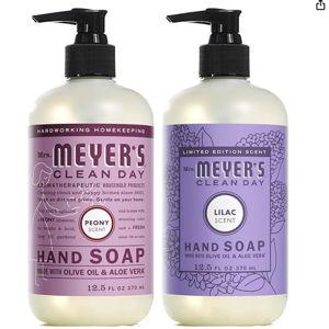 Mrs. MEYER'S CLEAN DAY Hand Soap Variety Pack, 1 Peony, 1 Lilac, 2 CT