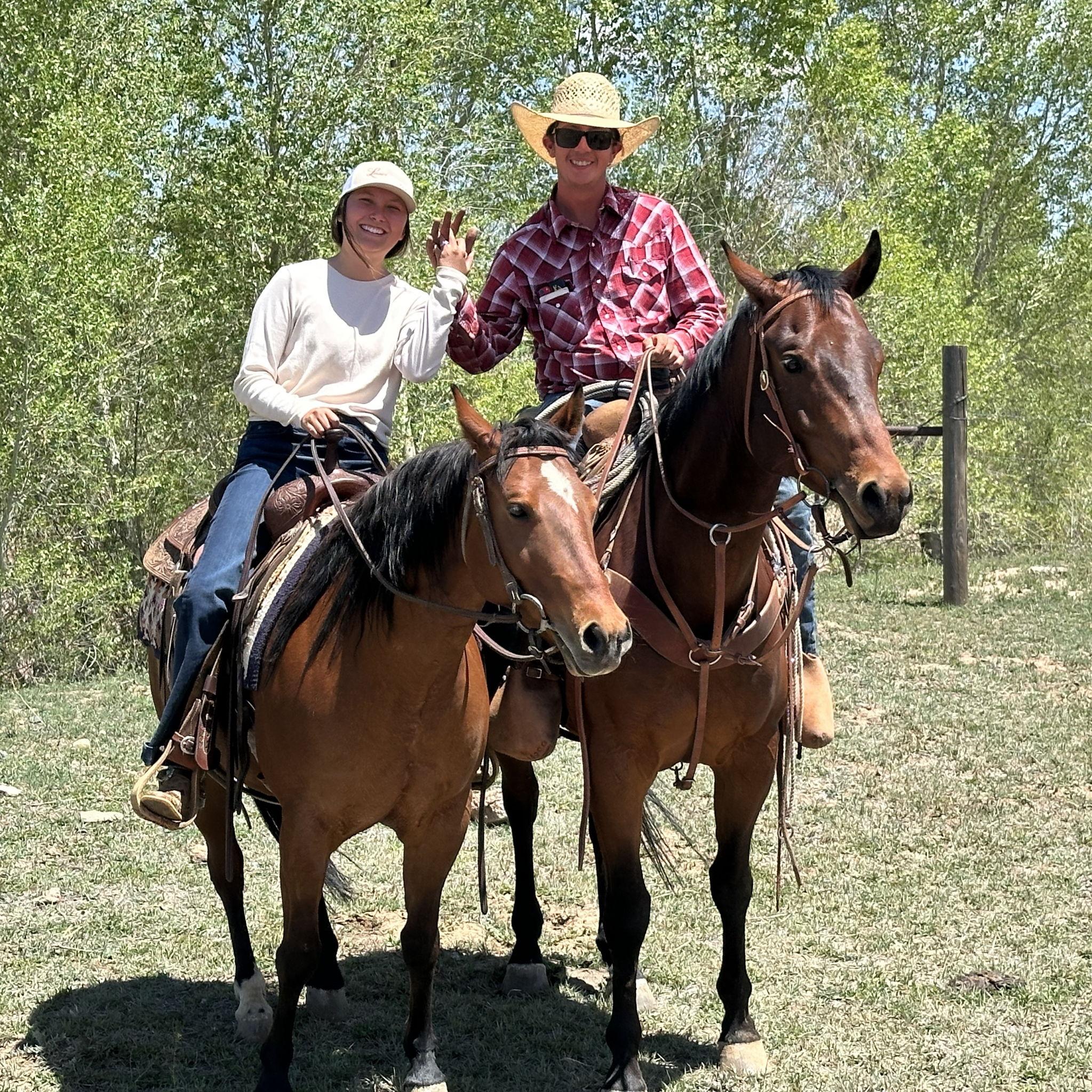 Wade proposed after we tagged our first calf together at a branding.