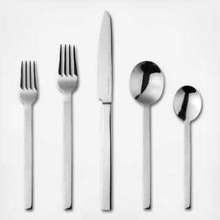Stile 5-Piece Flatware Set, Service for 1 with Steak Knife