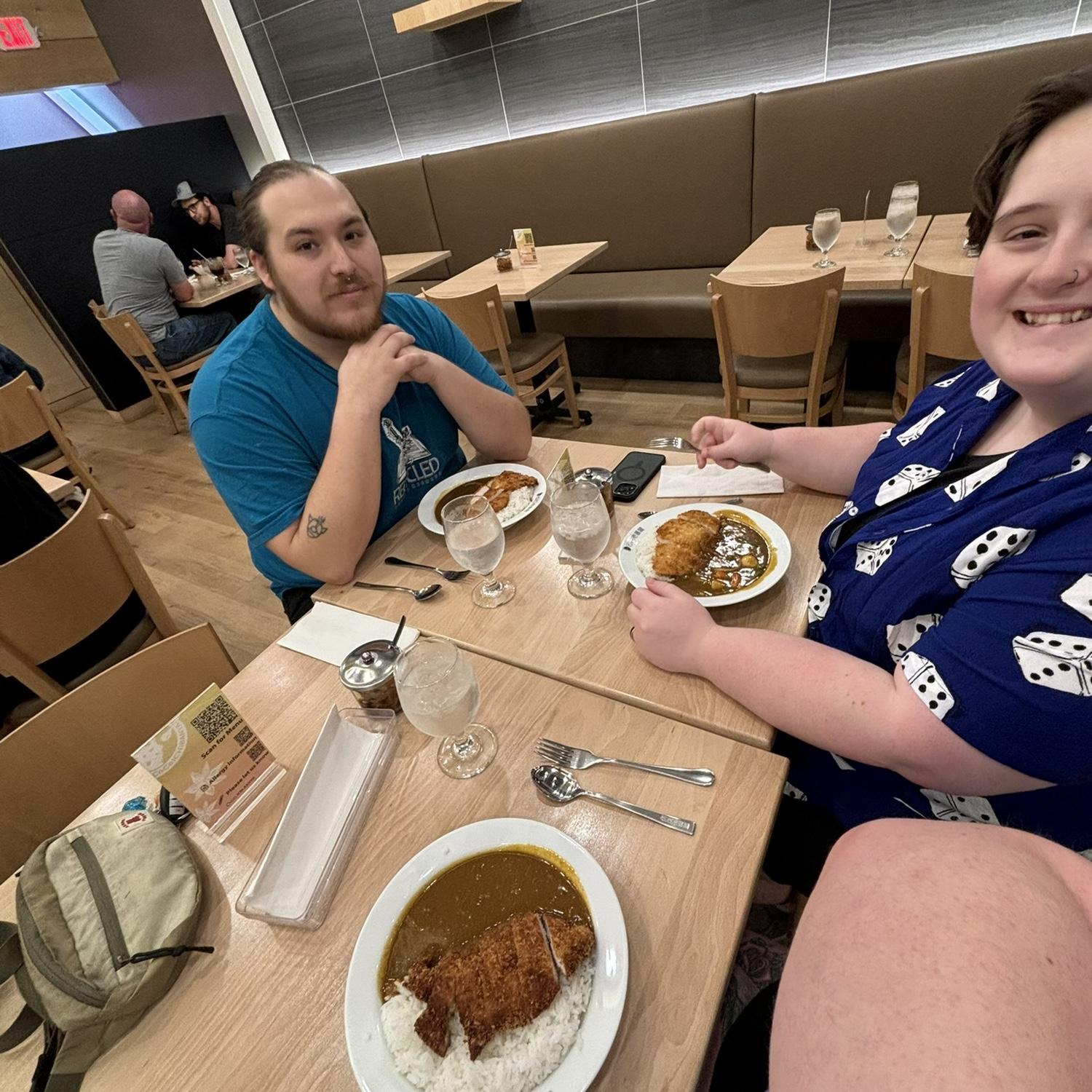 Here's us trying one of Steven's favorite curry restaurants!- Kelly