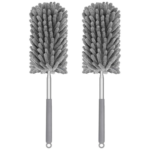 TIMIVO Mini Duster for Cleaning, 360° Bendable Hand Dusters with Extension Pole, Washable Small Duster for Car Interior, Office, Furniture