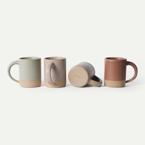 MORA Medium Mugs Set of 4, 16oz Ceramic Pottery Latte Mugs/Coffee Cups - Microwave and Dishwasher Safe - Harvest