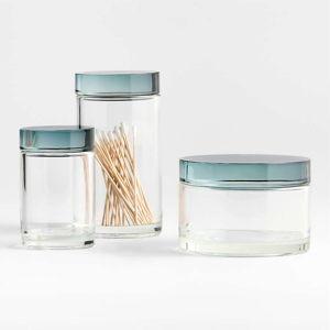 Glass Bathroom Canister | Set of 3