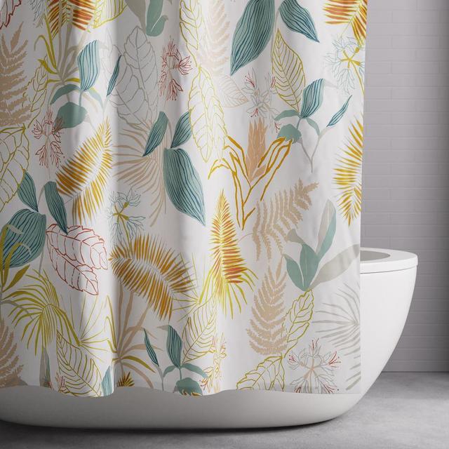 Organic Lush Floral Shower Curtain, 72"x74", Pink Blossom