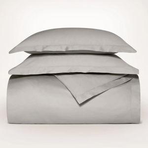 Percale Hemmed Duvet Set - Pewter - Full/Queen