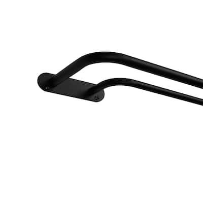 Copper Grove Harmanli Wraparound Double Curtain Rod 66"-120" - Matte Black