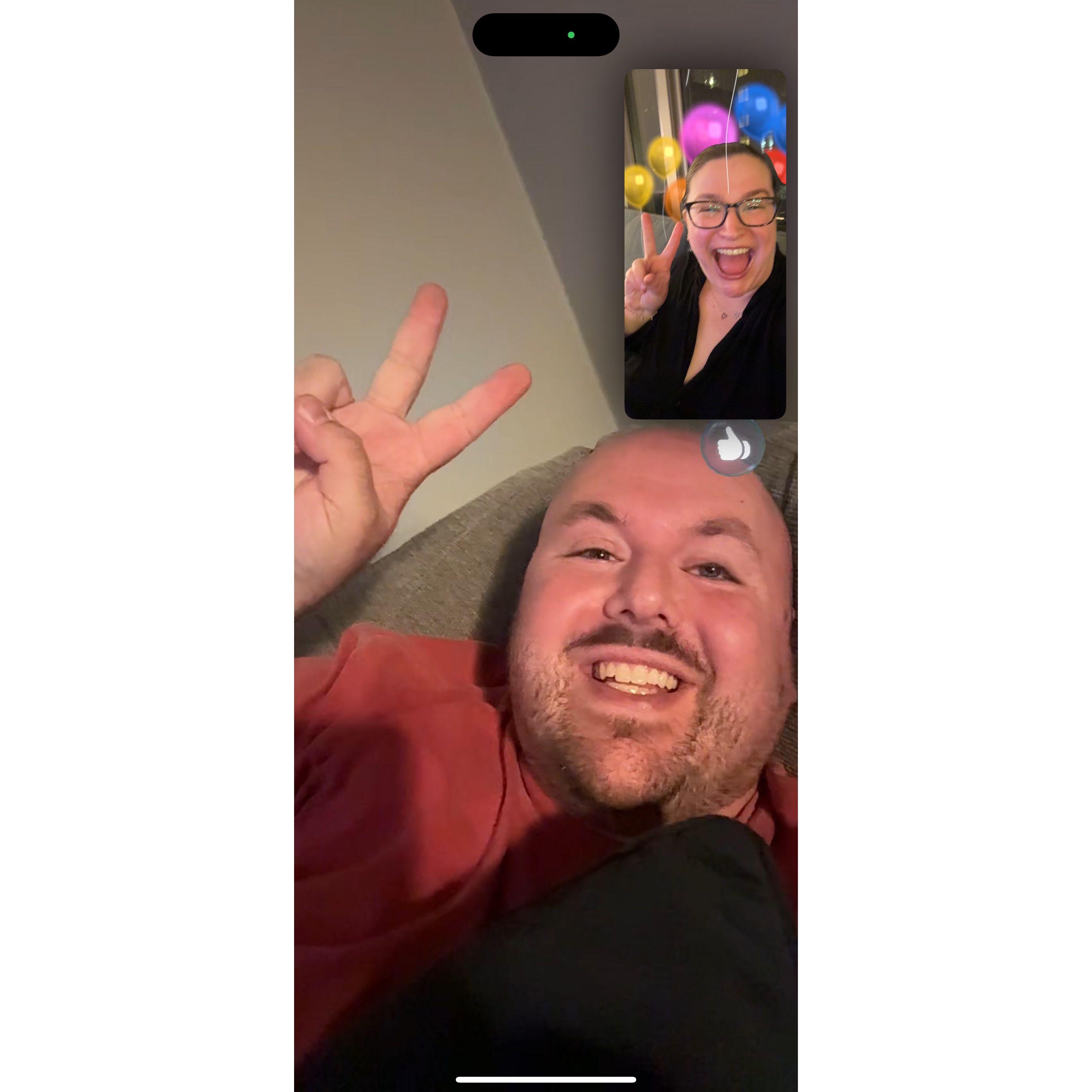 The last virtual date night before Nate moved to DC.
