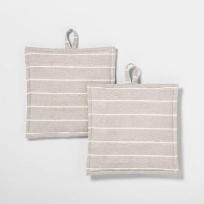 2pk Striped Pot Holder Tahoe Khaki - Project 62™