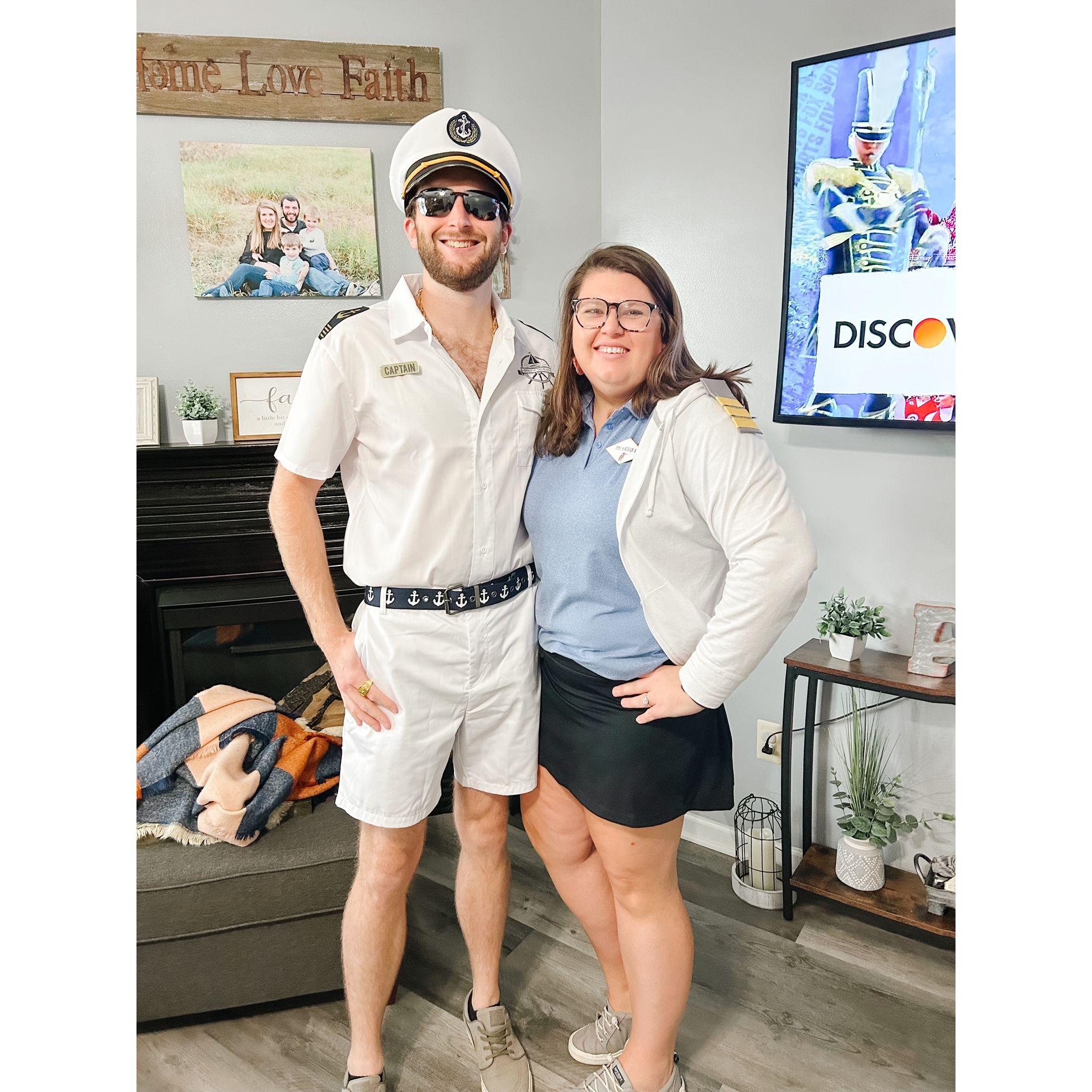 October 21st, 2023 - Halloween party with Ally's family! We channeled our inner Captain Lee and Kate from Below Deck!