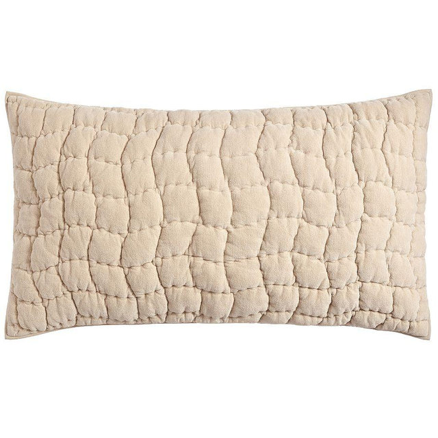 Cozy Cloud Handcrafted Quilted Sham, Oatmeal, King