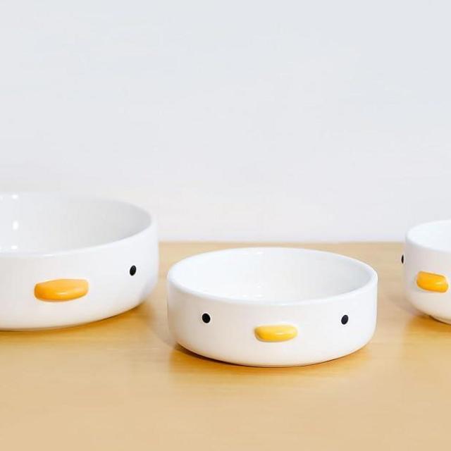 PURROOM Funny Cute Duck 6'' Salad Bowl & 4.6'' Rice Bowl & 8.6'' Fruit Bowl