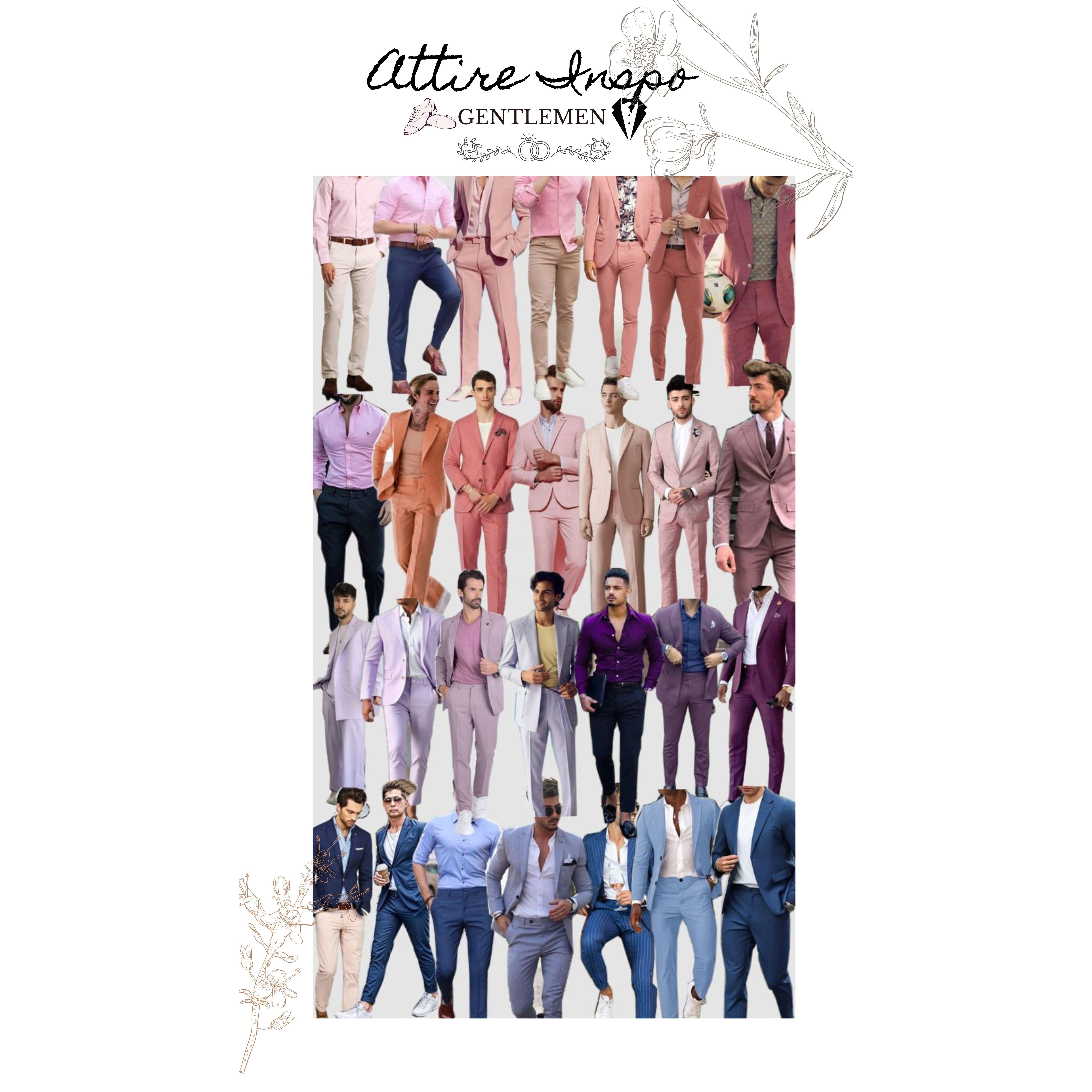 For the gents, you may wear a button-down dress shirt with slacks or suit if you prefer    
PS: Black slacks and white undershirt is okay but please avoid wearing all black and/or white. 👔