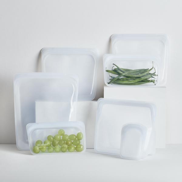 reusable silicone bag starter kit, in clear