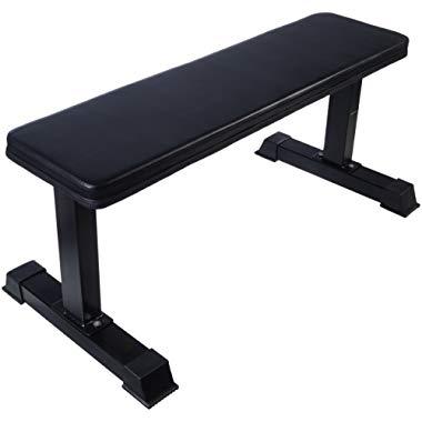AmazonBasics Flat Weight Workout Exercise Bench - 41 x 20 x 18 Inches, Black