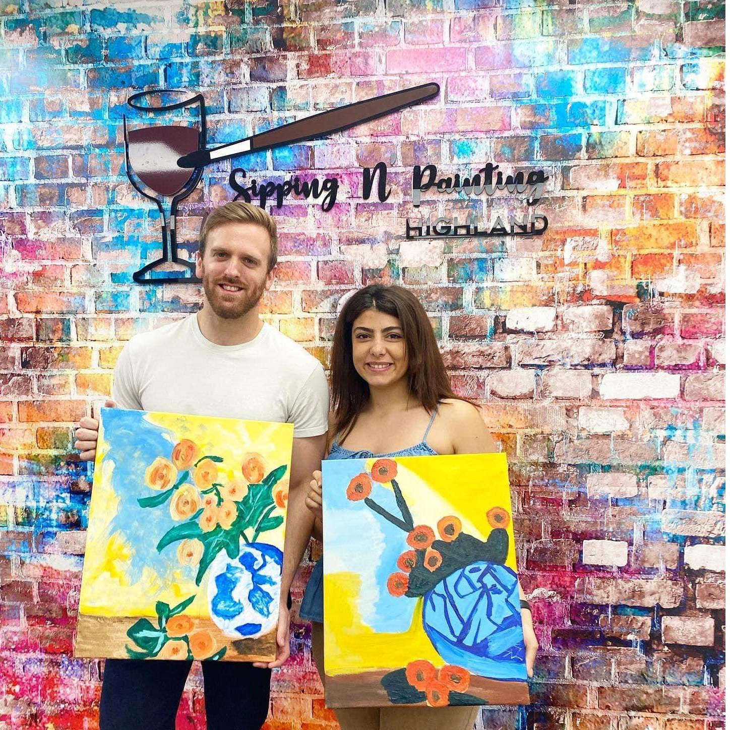 We took a fun couple painting class! so fun! 