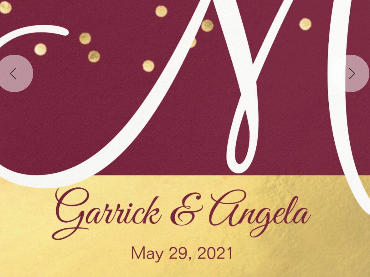 The Wedding Website of Angela Marshall and Garrick Marshall