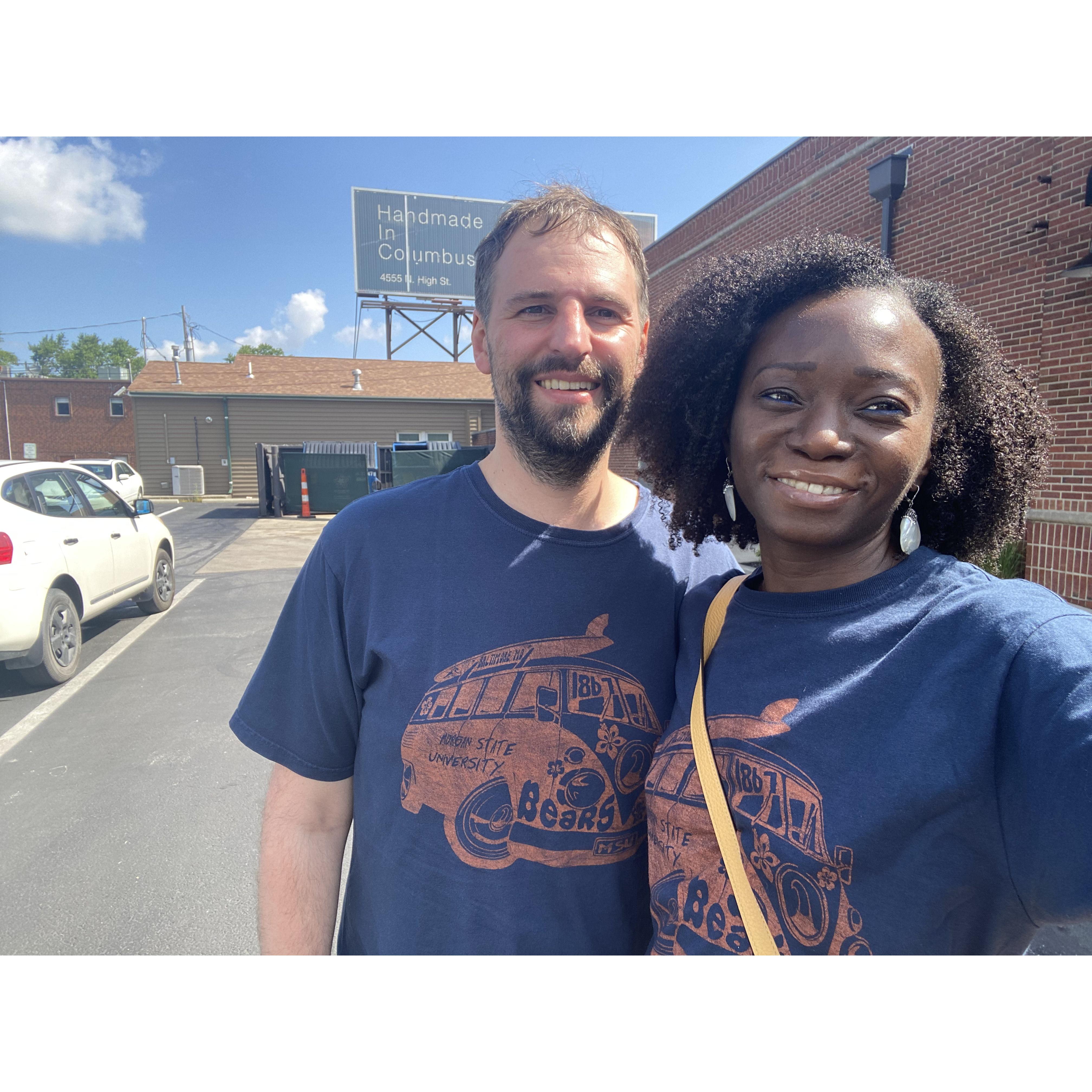 Two "Morgan State" alums on their way to the best pancakes in Cbus