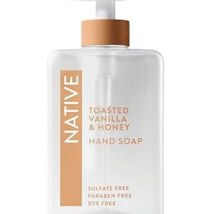 Native Liquid Hand Soap, Toasted Vanilla & Honey Scent, Non-Drying Formula for Soft, Smooth Hands, Made with Plant-Based Cleansers, Sulfate & Paraben Free, 13 oz Bottle