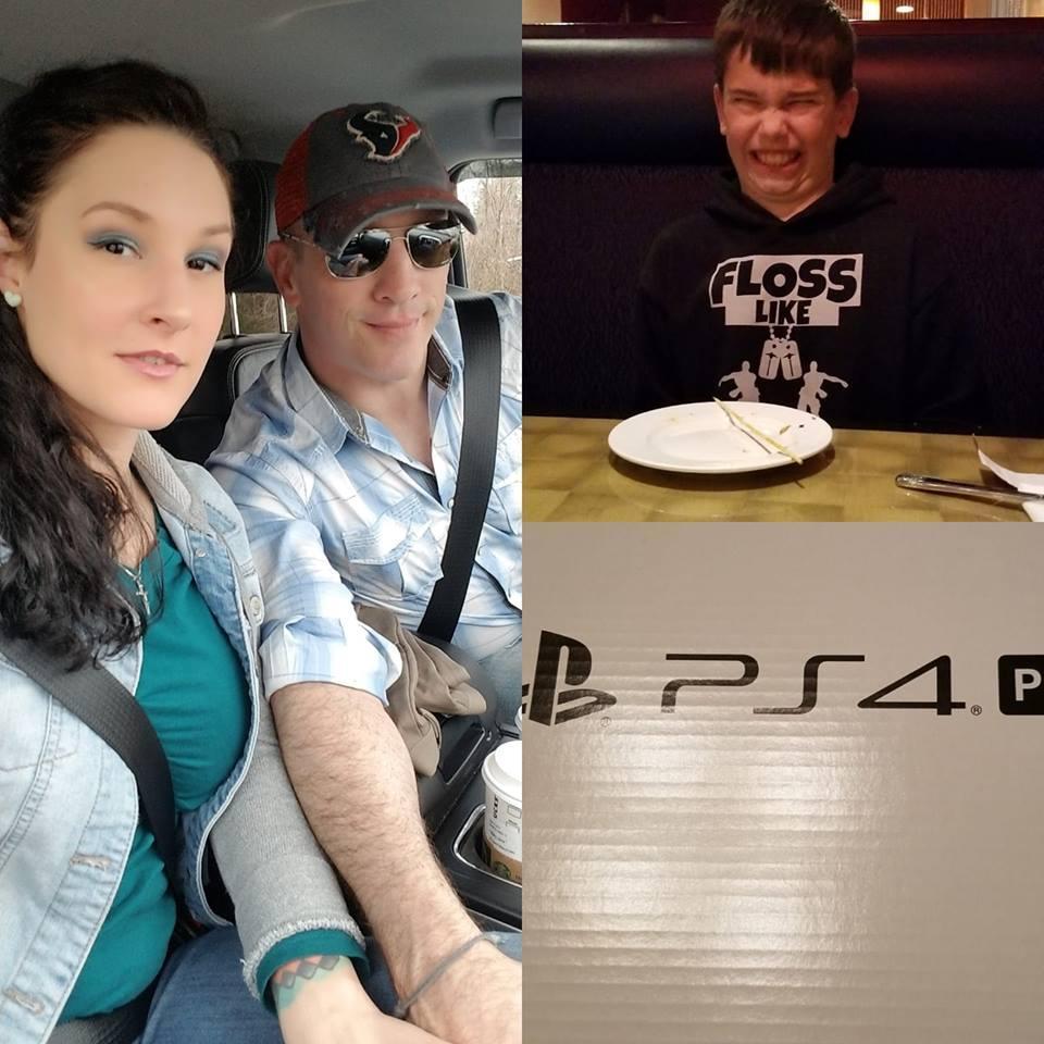 Movie day with Blake and our surprise PS4!