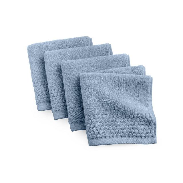 The Bath House Spa 100% Cotton 4-Pack Washcloth Set, 13" x 13"