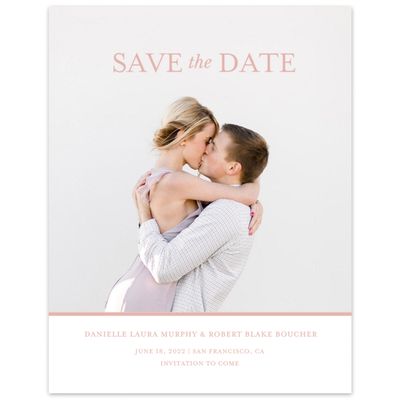 Blush, Pink Wedding Digital Save the Date - Kalispell Portrait