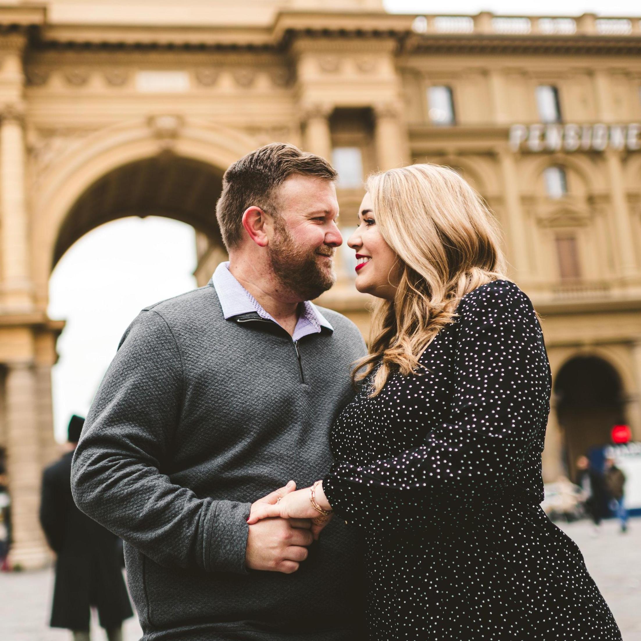Taking our engagement photos in Florence