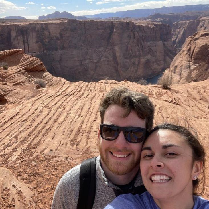 Us on top of a big rock overlooking Horseshoe Bend, Arizona!