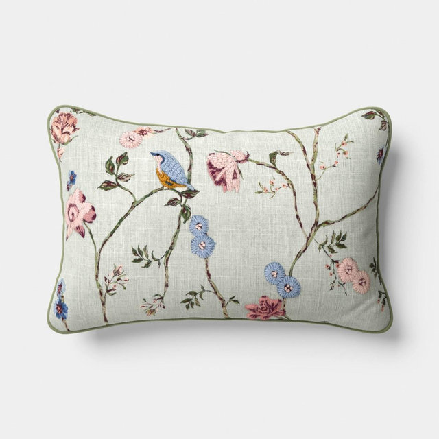 12''x20'' Lumbar Botanical Printed Throw Pillow Green - Threshold™