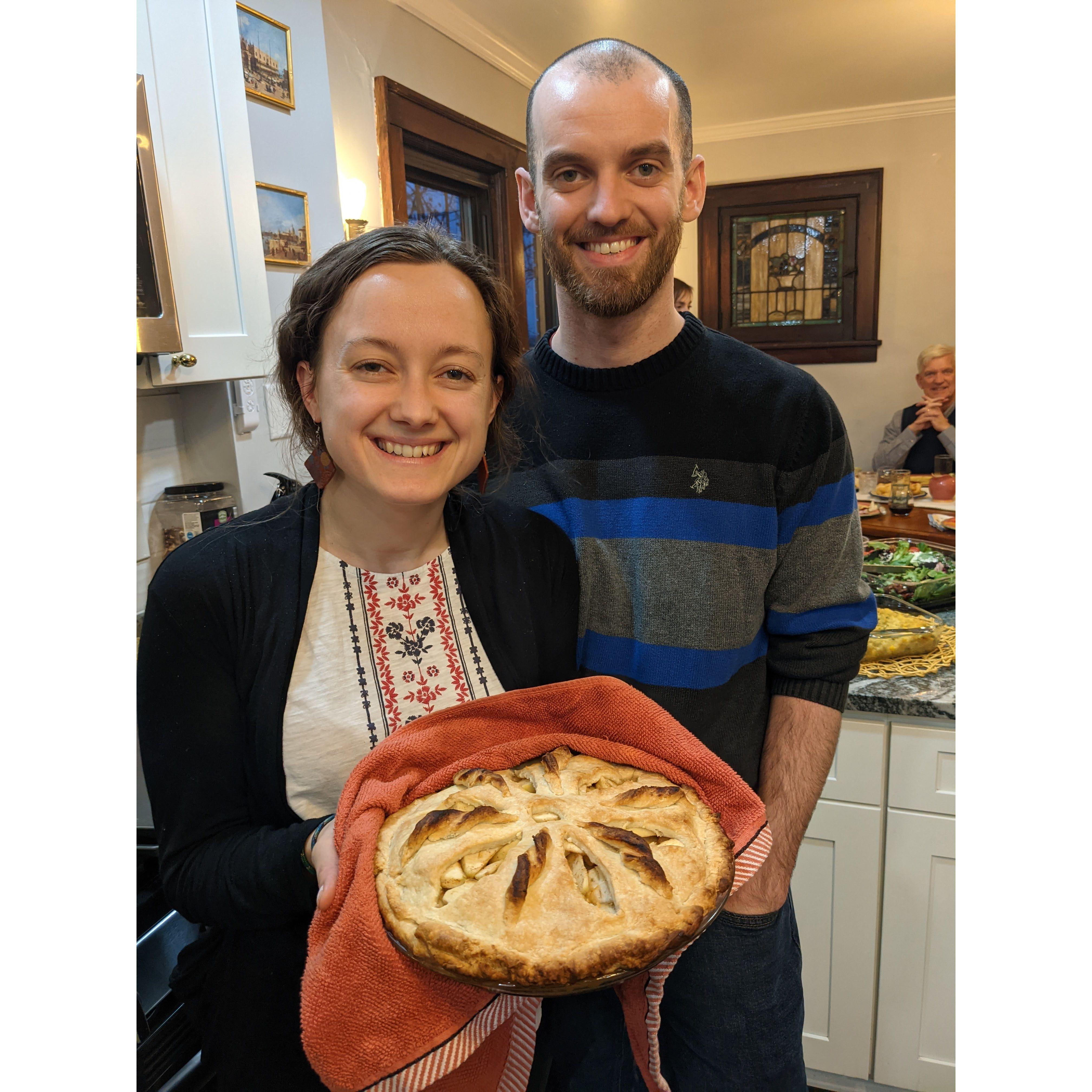 Baking apple pie for Thanksgiving 2021